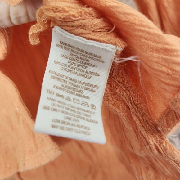 Free People The Best Blouse Women's Long-Sleeved Orange Button-Up Blouse XS - Picture 11 of 12